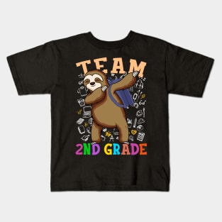 Dabbing Sloth Team 2nd Grade Back To School Shirt Boys Girls Kids T-Shirt